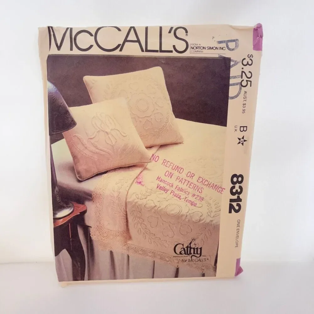 #8312 McCalls Home Decor Accessories Transfer Sewing Pattern